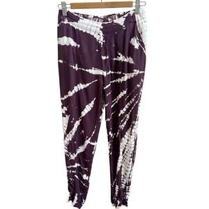 YOUNG FABULOUS & BROKE Jensen Jogger Pants Tie Dye Dark Maroon White Sz S Casual